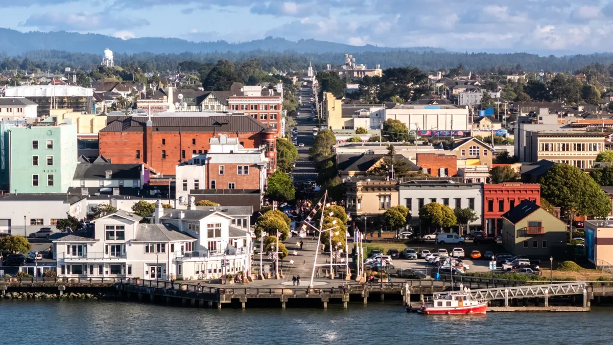 Eureka waterfront and Old Town buildings