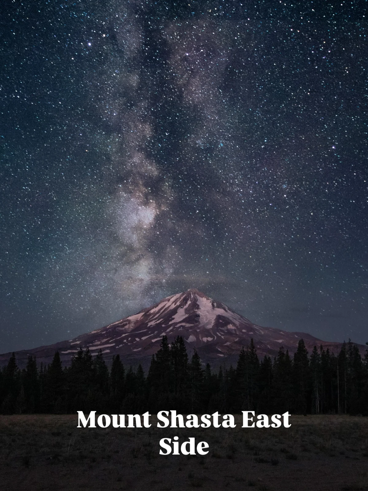 Stars above Mount Shasta from the east side