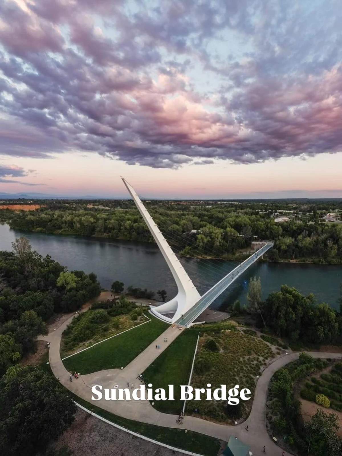Sundial Bridge crossing the Sacramento River in Redding
